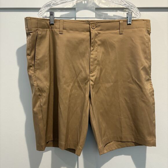 BCG Athletic Golf Shorts Men 40W Tan Khaki 9” Inseam Performance Fabric Casual - Picture 3 of 11